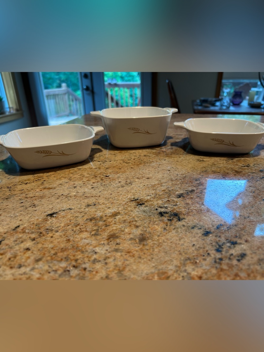 Corningware #W-41 “Wheat” Petite Pan 12 oz (2) & #W-43-B 24 oz Menuette (1) Vtg